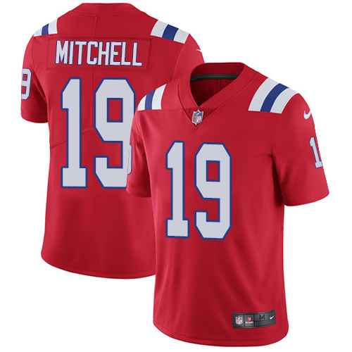Nike Patriots #19 Malcolm Mitchell Red Alternate Men's Stitched NFL Vapor Untouchable Limited Jersey - Click Image to Close